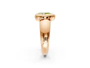 Solitaire Engagement Ring Setting for Fancy Yellow Pear-Shaped Center with Wide Band and Bezel Head in Rose Gold