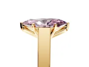 Solitaire Engagement Ring Setting for Fancy Pink Marquise Center with Tapered Split Shoulders and Prong Head in Yellow Gold