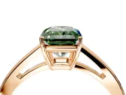 Solitaire Engagement Ring Setting for Fancy Green Radiant Cut Center with Open Cathedral Shoulders and Prong Head in Rose Gold