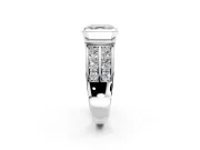 Bezel Engagement Ring Setting for Asscher Cut Center with Wide Channel-Set Band and Bezel Head in Platinum