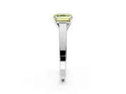 Solitaire Engagement Ring Setting for Fancy Yellow Asscher Cut Center with Tapered Split Shoulders and Prong Head in White Gold