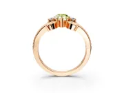 Solitaire Engagement Ring Setting for Fancy Yellow Pear-Shaped Center with Twisted Band and Scroll Prong Head in Rose Gold