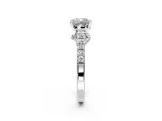 Solitaire Engagement Ring Setting for Cushion Cut Center with Crossover Accents and Prong Head in White Gold