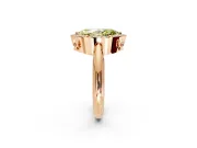 Halo Engagement Ring Setting for Fancy Yellow Marquise Center with Tapered Plain Band and Prong Head in Rose Gold