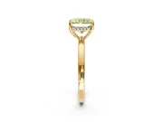 Solitaire Engagement Ring Setting for Fancy Yellow Radiant Cut Center with Fine Wire Band and Prong Head in Yellow Gold