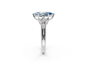 Cluster Engagement Ring Setting for Fancy Blue Marquise Center with Round Cut Accent Frame and Prong Head in White Gold