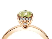 Solitaire Engagement Ring Setting for Fancy Yellow Pear-Shaped Center with Fine Wire Band and Prong Head in Rose Gold