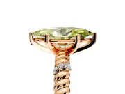 Rope Engagement Ring Setting for Fancy Yellow Marquise Center with Accent Shoulders and Prong Head in Rose Gold