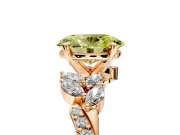 Solitaire Engagement Ring Setting for Fancy Yellow Oval Center with Marquise Accent Twist Band and Prong Head in Rose Gold