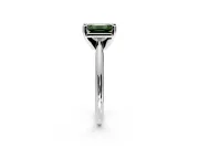 Solitaire Engagement Ring Setting for Fancy Green Emerald Cut Center with Knife Ridge Band and Claw Prong Head in Platinum