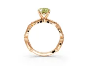 Solitaire Engagement Ring Setting for Fancy Yellow Oval Center with Marquise Panel Band and Prong Head in Rose Gold