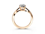 Solitaire Engagement Ring Setting for Radiant Cut Center with Plain Bypass Twist Band and Prong Head in Rose Gold