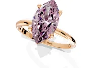 Minimalist Solitaire Engagement Ring Setting for Fancy Pink Marquise Center with Thin Band and Prong Head in Rose Gold