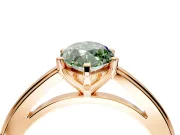 Solitaire Engagement Ring Setting for Fancy Green Marquise Center with Flat-Sided Plain Band and Prong Head in Rose Gold