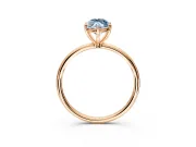 Solitaire Engagement Ring Setting for Fancy Blue Marquise Center with Straight Thin Band and Prong Head in Rose Gold