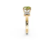 Floral Engagement Ring Setting for Fancy Yellow Round Cut Center with Marquise Cluster Shoulders and Prong Head in Yellow Gold