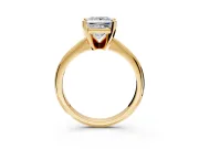 Solitaire Engagement Ring Setting for Princess Cut Center with Knife Ridge Band and Claw Prong Head in Yellow Gold
