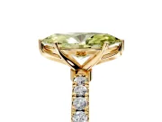 Open Basket Engagement Ring Setting for Fancy Yellow Marquise Center with Pave Band and Prong Head in Yellow Gold