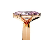 Solitaire Engagement Ring Setting for Fancy Pink Marquise Center with Wide Knife Ridge Band and Prong Head in Rose Gold