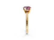 Solitaire Engagement Ring Setting for Fancy Pink Round Cut Center with Knife Ridge Band and Claw Prong Head in Yellow Gold