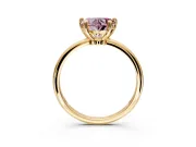 Minimalist Solitaire Engagement Ring Setting for Fancy Pink Heart-Shaped Center with Thin Band and Prong Head in Yellow Gold