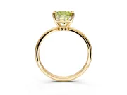 Minimalist Solitaire Engagement Ring Setting for Fancy Yellow Cushion Cut Center with Thin Band and Prong Head in Yellow Gold