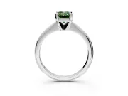Solitaire Engagement Ring Setting for Fancy Green Emerald Cut Center with Knife Ridge Band and Claw Prong Head in Platinum