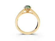 Solitaire Engagement Ring Setting for Fancy Green Marquise Center with Princess Cut Channel Band and Prong Head in Yellow Gold