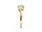 Solitaire Engagement Ring Setting for Fancy Yellow Radiant Cut Center with Plain Bypass Twist Band and Prong Head in Yellow Gold
