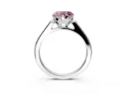 Solitaire Engagement Ring Setting for Fancy Pink Heart-Shaped Center with Channel Accents and Prong Head in White Gold