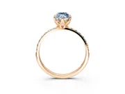 Solitaire Engagement Ring Setting for Fancy Blue Marquise Center with Fine Pave Accents and Prong Head in Rose Gold