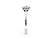 Solitaire Engagement Ring Setting for Oval Center with Basket Rail and Prong Head in Sterling Silver