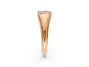Tension Engagement Ring Setting for Fancy Pink Princess Cut Center with Wide Tapered Band and Tension Head in Rose Gold