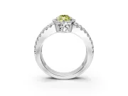 Halo Engagement Ring Setting for Fancy Yellow Marquise Center with Wide-Open Pave Split Shank and Prong Head in Platinum