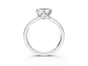 Solitaire Engagement Ring Setting for Asscher Cut Center with Plain Split Shank and Prong Head in Platinum