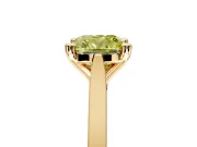 Solitaire Engagement Ring Setting for Fancy Yellow Cushion Cut Center with Tapered Shoulders and Prong Head in Yellow Gold