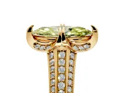 Solitaire Engagement Ring Setting for Fancy Yellow Marquise Center with Accented Split Shank and Prong Head in Yellow Gold