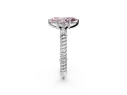 Rope Engagement Ring Setting for Fancy Pink Marquise Center with Accent Shoulders and Prong Head in Sterling Silver
