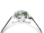 Solitaire Engagement Ring Setting for Fancy Green Marquise Center with Channel Accents and Prong Head in White Gold