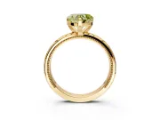 Solitaire Engagement Ring Setting for Fancy Yellow Heart-Shaped Center with Scrollwork Band and Prong Head in Yellow Gold