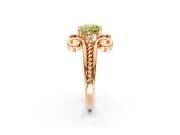Solitaire Engagement Ring Setting for Fancy Yellow Cushion Cut Center with Twisted Band and Scroll Prong Head in Rose Gold