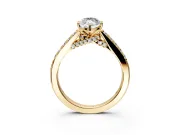 Solitaire Engagement Ring Setting for Marquise Center with Crossover Accents and Prong Head in Yellow Gold
