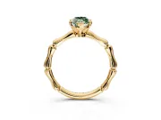 Solitaire Engagement Ring Setting for Fancy Green Marquise Center with Bamboo Band and Prong Head in Yellow Gold