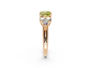 Cluster Engagement Ring Setting for Fancy Yellow Cushion Cut Center with Round Cut Accent Frame and Prong Head in Rose Gold