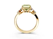 Floral Engagement Ring Setting for Fancy Yellow Asscher Cut Center with Marquise Cluster Shoulders and Prong Head in Yellow Gold