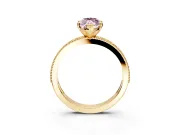 Milgrain Pave Engagement Ring Setting for Fancy Pink Marquise Center with Accent Band and Prong Head in Yellow Gold