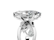 Solitaire Engagement Ring Setting for Marquise Center with Criss-Cross Accent Band and Prong Head in Sterling Silver