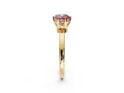 Solitaire Engagement Ring Setting for Fancy Pink Cushion Cut Center with Plain Band and Tulip Prong Head in Yellow Gold