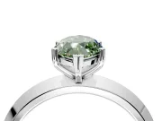 Solitaire Engagement Ring Setting for Fancy Green Marquise Center with Wide Knife Ridge Band and Prong Head in White Gold