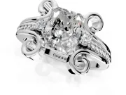 Solitaire Engagement Ring Setting for Radiant Cut Center with Twisted Band and Scroll Prong Head in Platinum